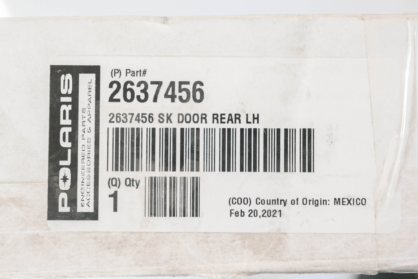 New OEM Polaris 2637456 Rear Left Canvas Door NOS