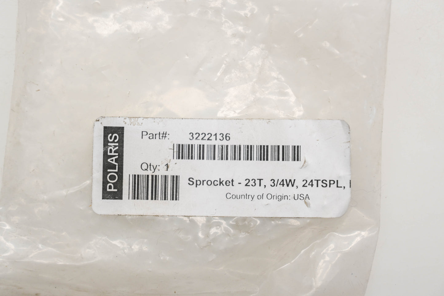 New OEM Polaris 3222136 23T 3/4W 24T Spline Sprocket NOS