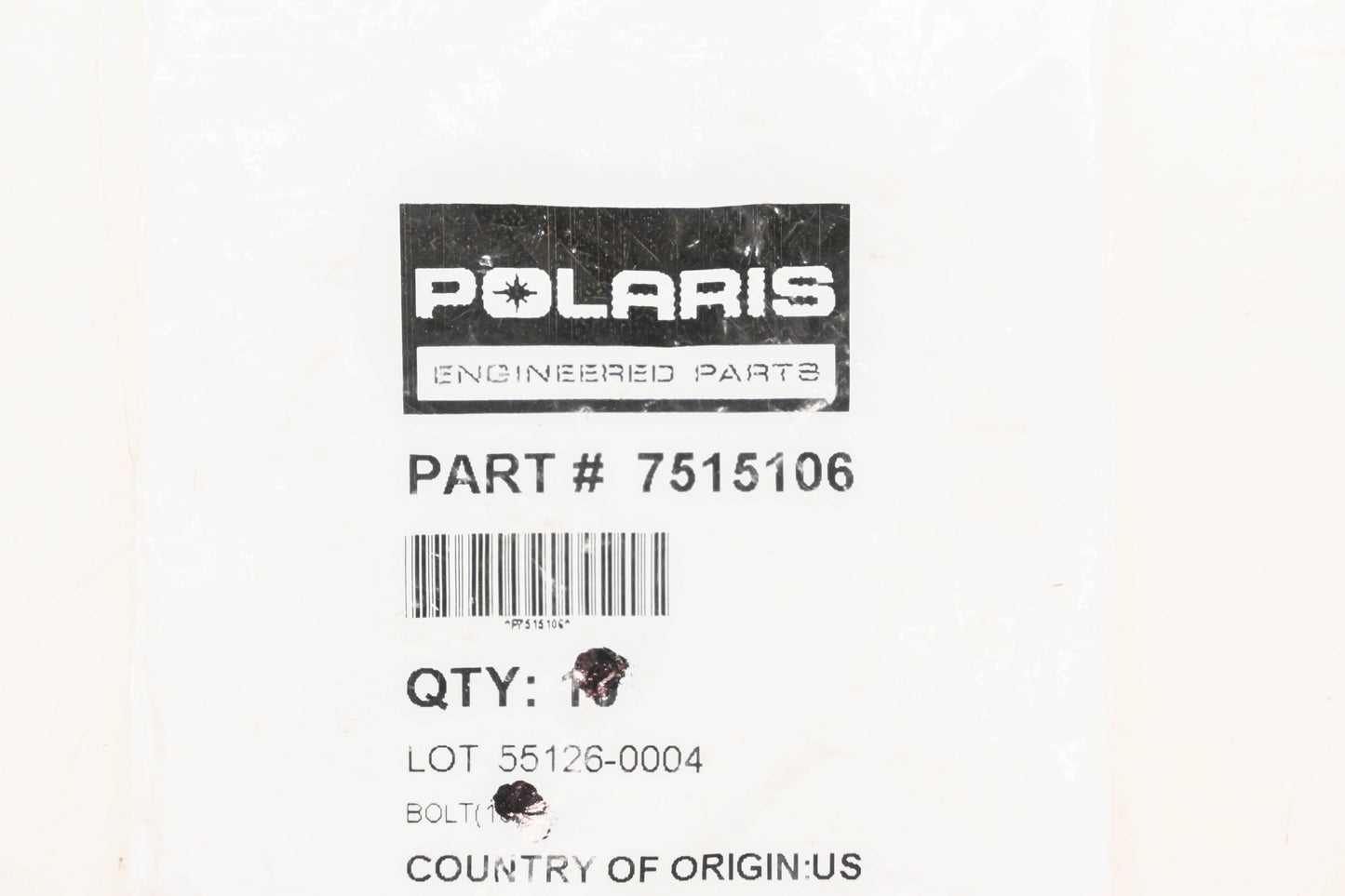 New OEM Polaris 7515106 Bolts Qty 2 NOS