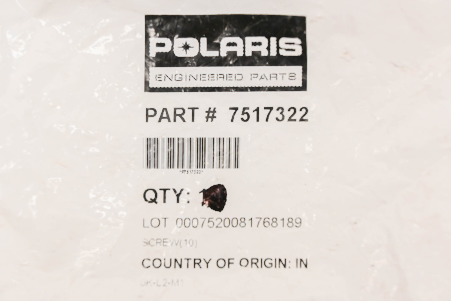 New OEM Polaris 7517322 Screws Qty 2 NOS