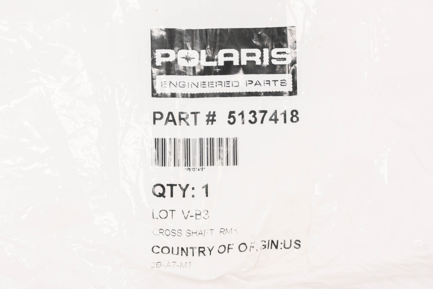 New OEM Polaris 5137418 Rear Cross Shaft NOS