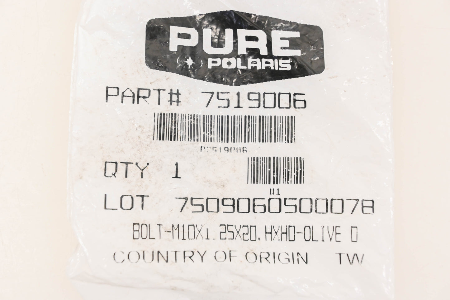 New OEM Polaris 7519006 Hex Head Bolt NOS