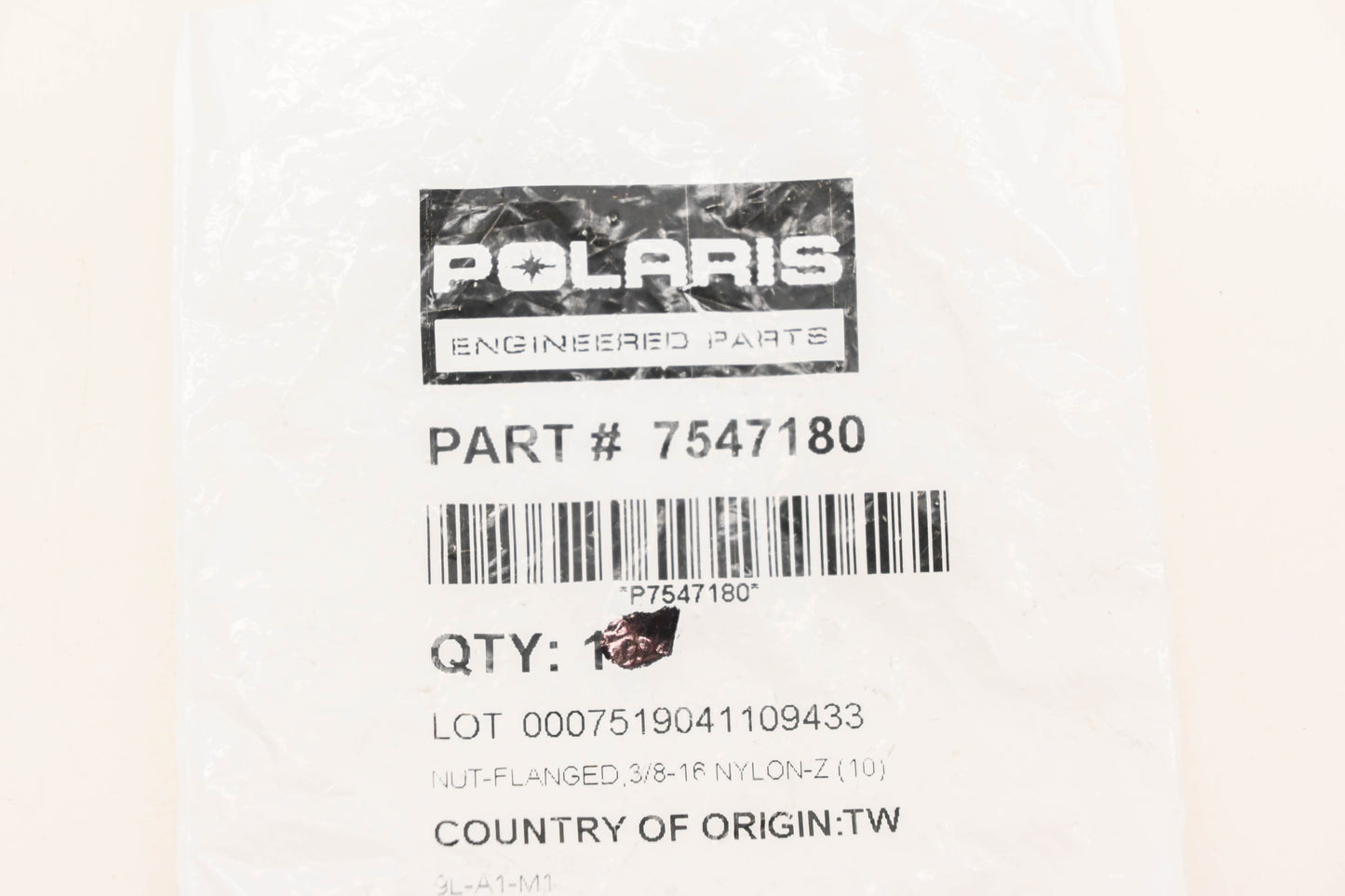New OEM Polaris 7547180 Flanged Nylon Lock Nuts Qty 6 NOS