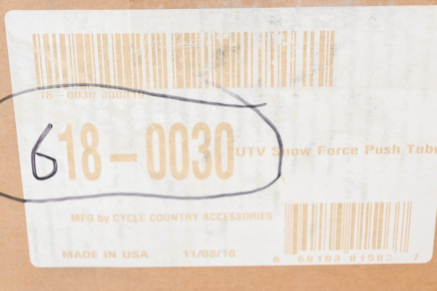 Cycle Country 18-0030, 618-0030 UTV Snow Force Push Tube Kit NOS