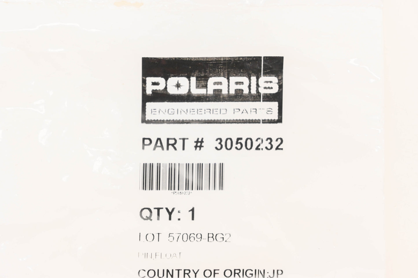 New OEM Polaris 3050232 Carburetor Float Pin NOS