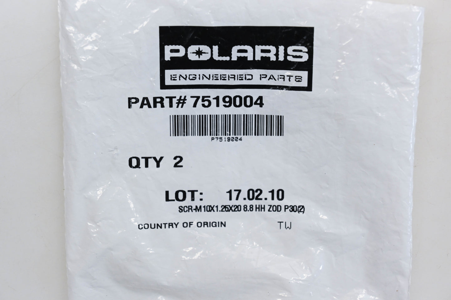 New OEM Polaris 7519004 Bolts Qty 2 NOS