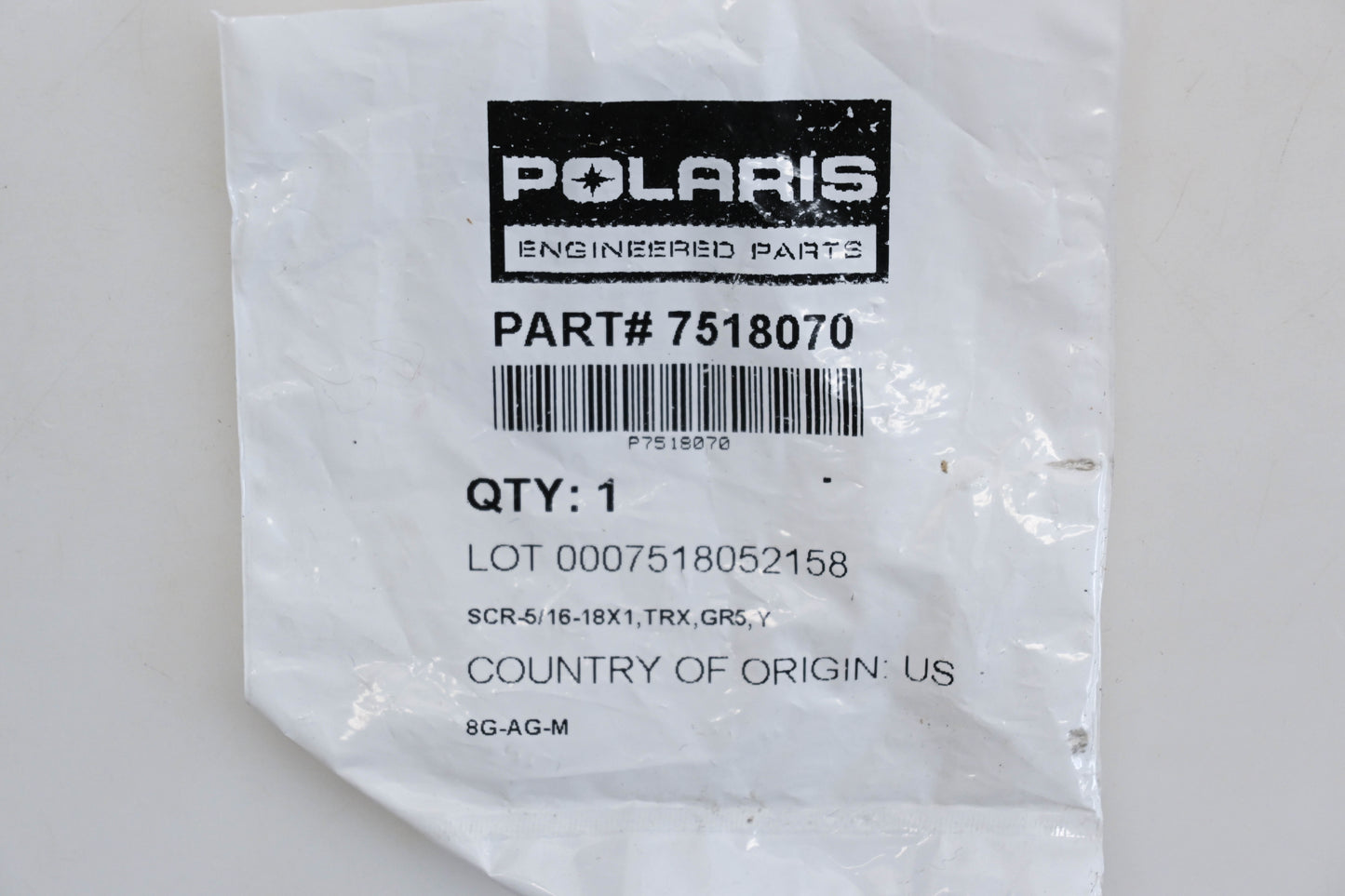 New OEM Polaris 7518070 5/16-18X1 Screw NOS