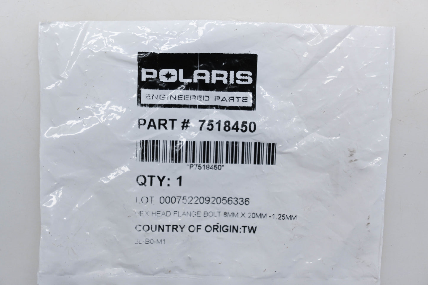 New OEM Polaris 7518450 Hex Head Flange Bolts Qty 2 NOS