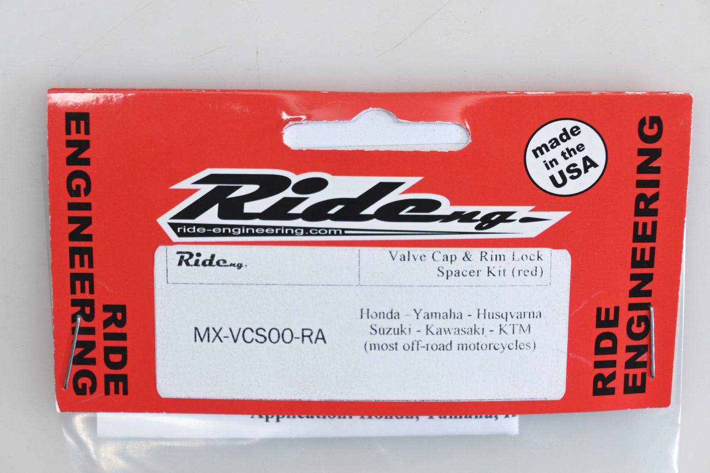 Rideng MX-VCS00-RA Red Valve Cap & Rim Lock Spacer Kit NOS