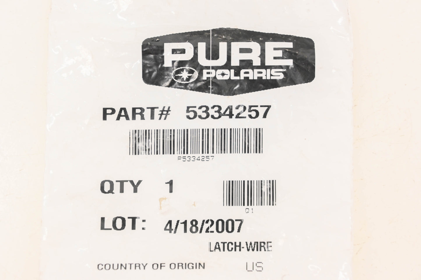 New OEM Polaris 5334257 Wire Latch NOS