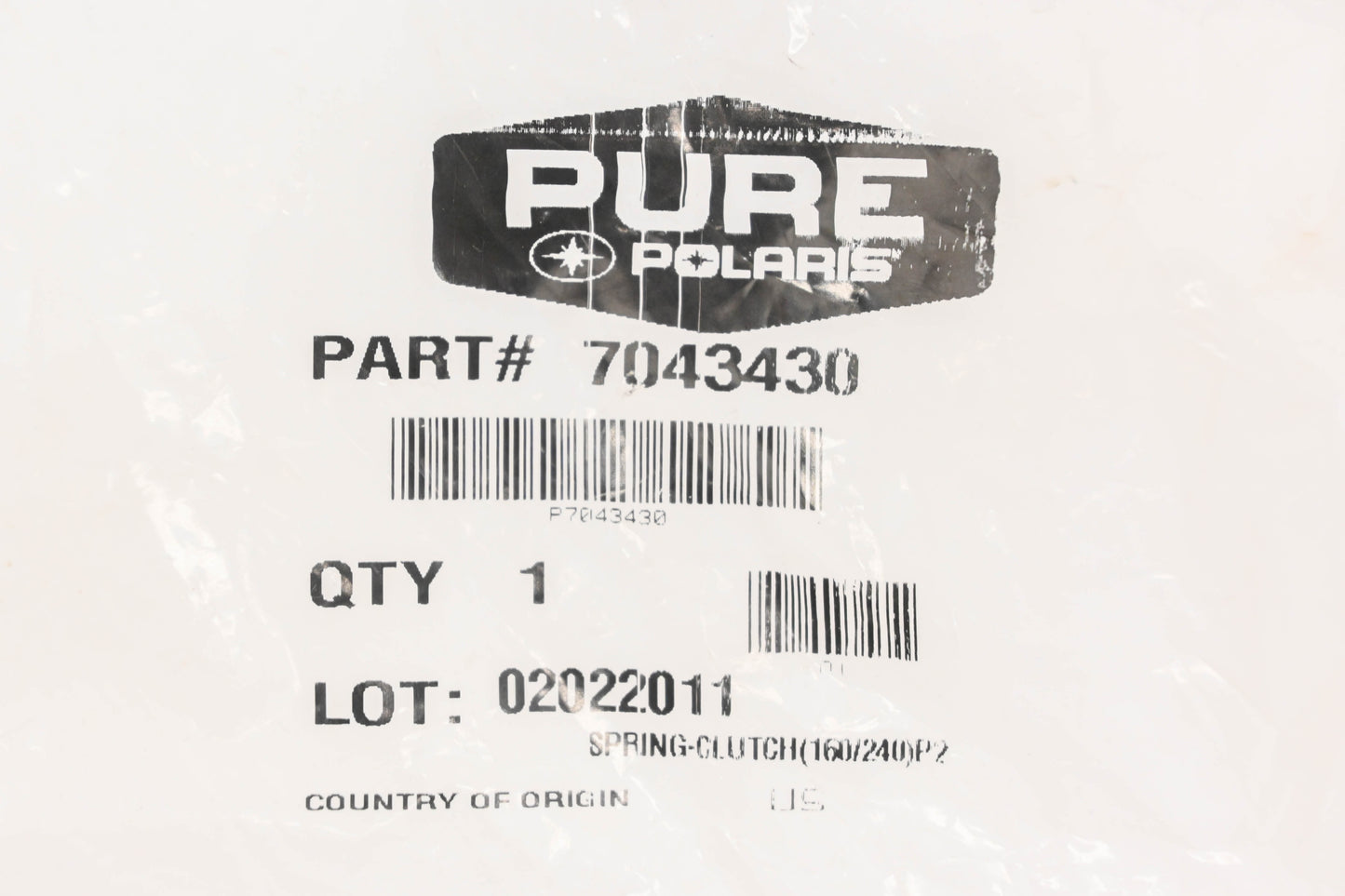 New OEM Polaris 7043430 Clutch Spring NOS