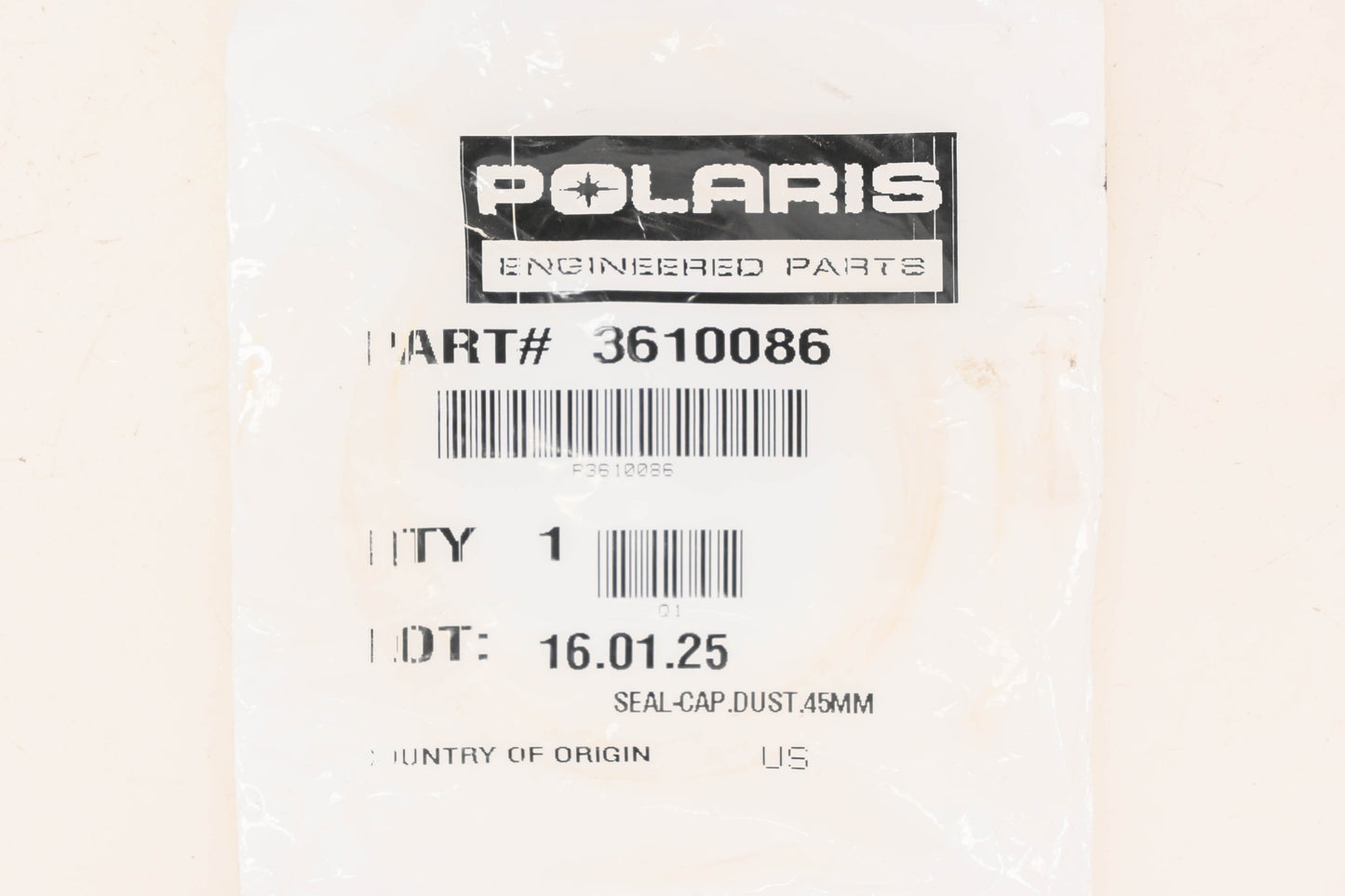 New OEM Polaris 3610086 Dust Cap Seal NOS