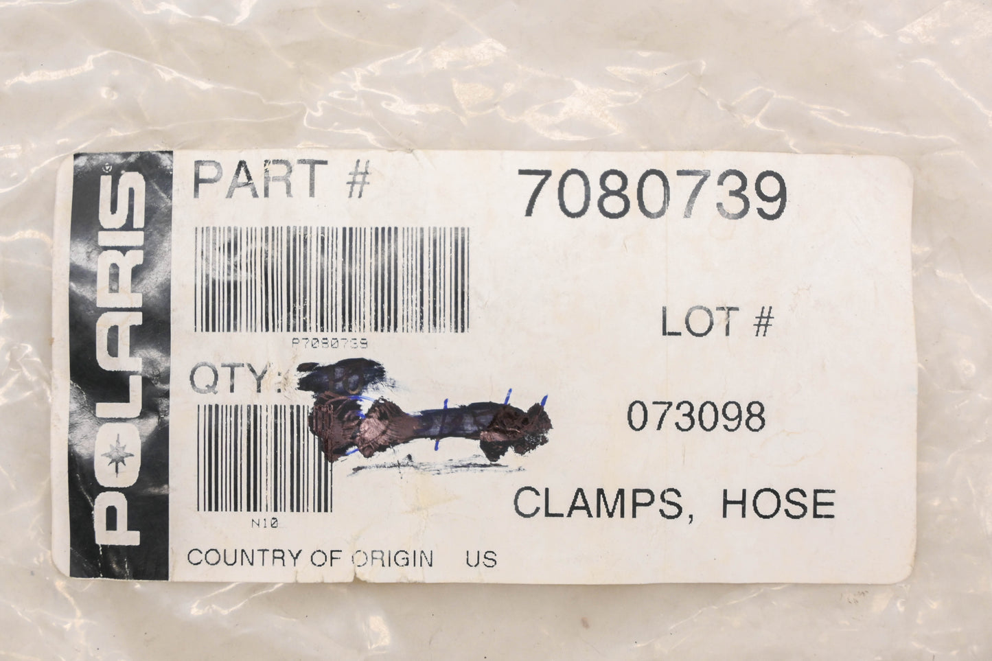 New OEM Polaris 7080739 Hose Worm Clamp NOS