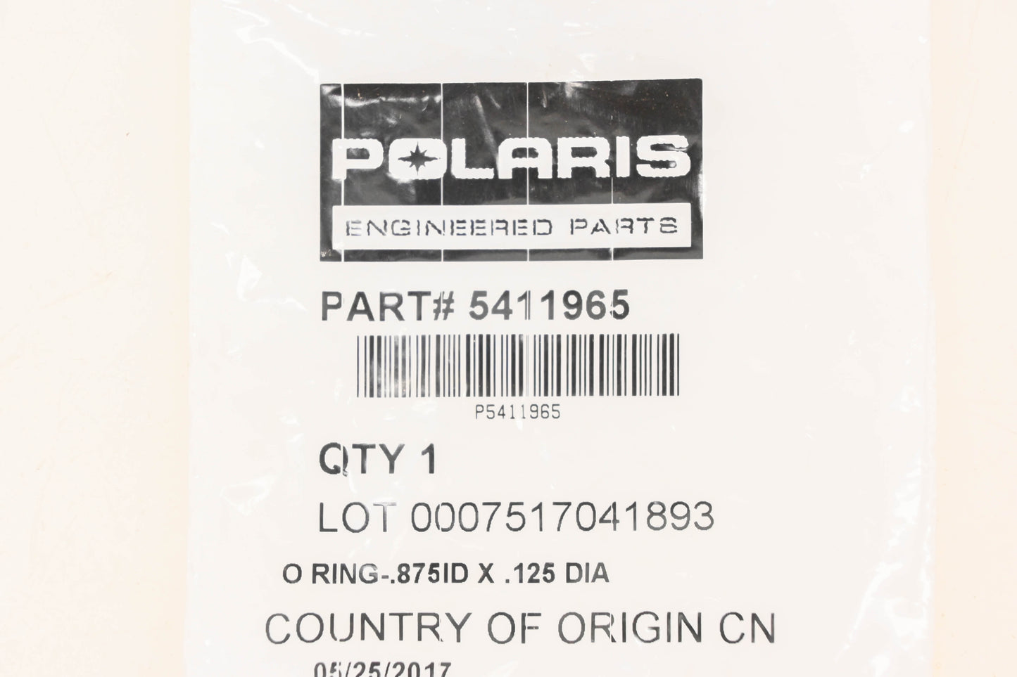 New OEM Polaris 5411965 O-Ring NOS