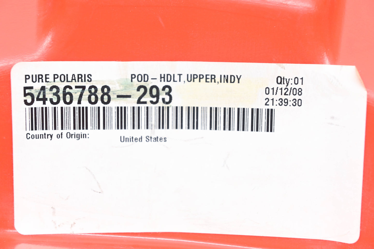 New OEM Polaris 5436788-293 Indy Red Upper Headlight Pod NOS