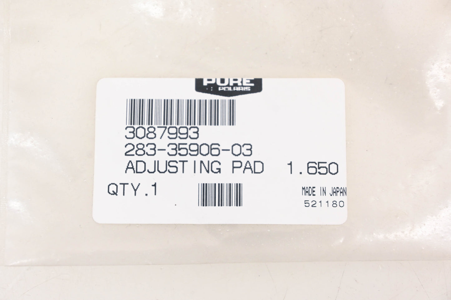 New OEM Polaris 3087993 Adjusting 1.650 Pad NOS