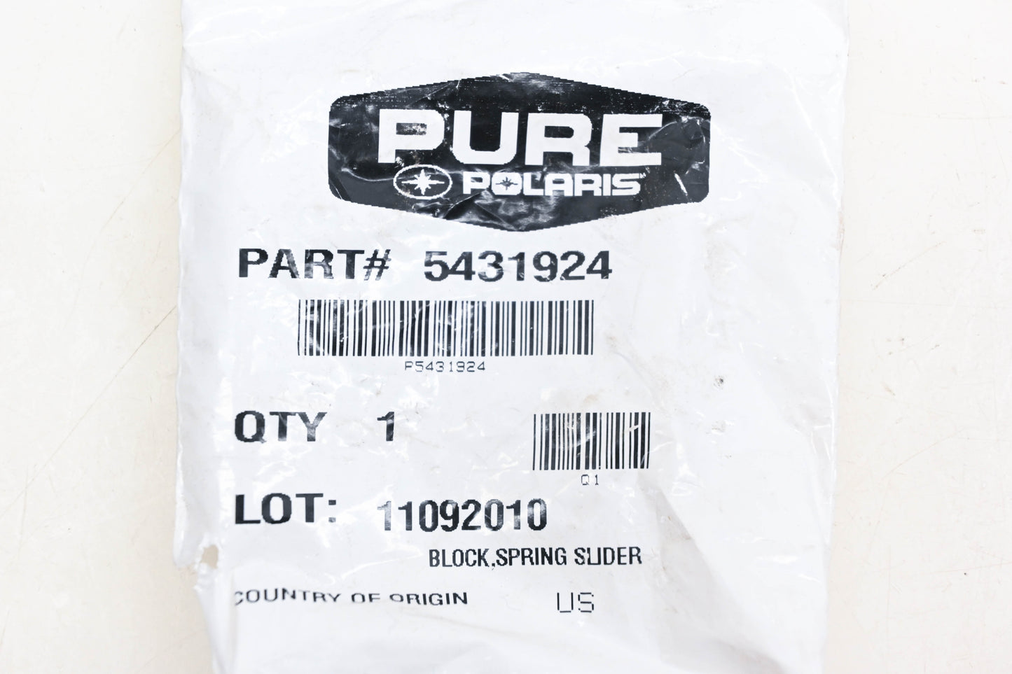 New OEM Polaris 5431924 Spring Slider Block NOS