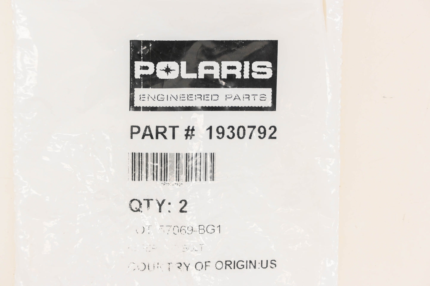 New OEM Polaris 1930792 Master Cylinder Reservoir Bolts Qty 2 NOS