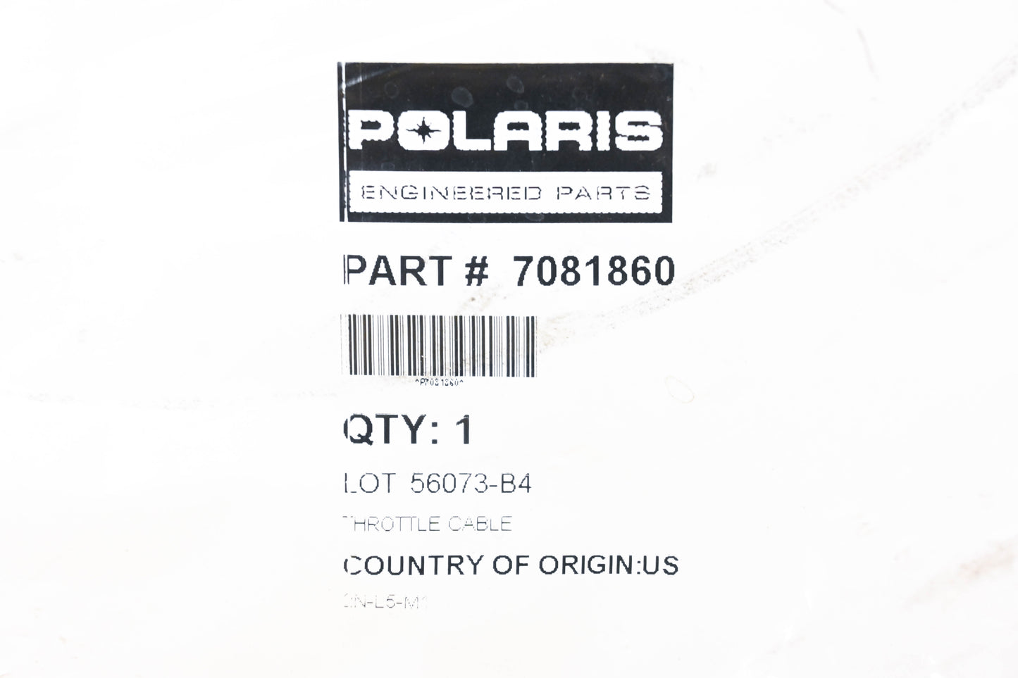New OEM Polaris 7081860 Throttle Cable NOS
