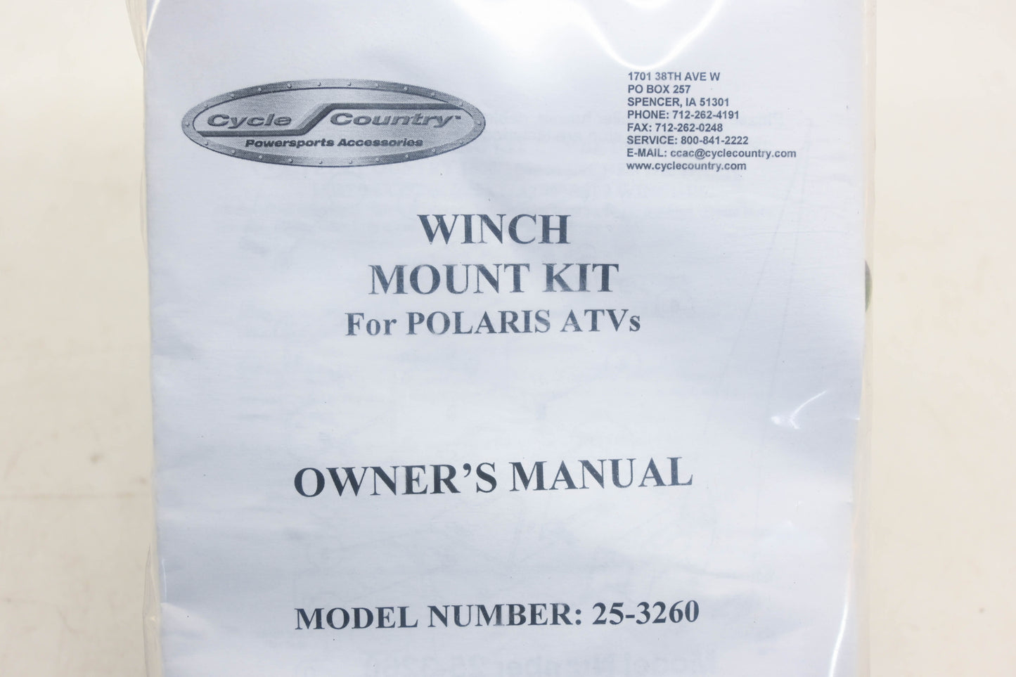 Cycle Country 25-3260 ATV Winch Mount Kit NOS