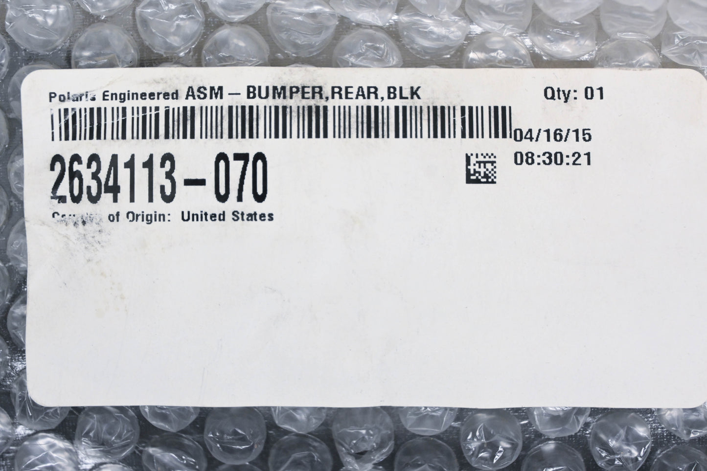 New OEM Polaris 2634113-070 Black Rear Bumper Assembly NOS