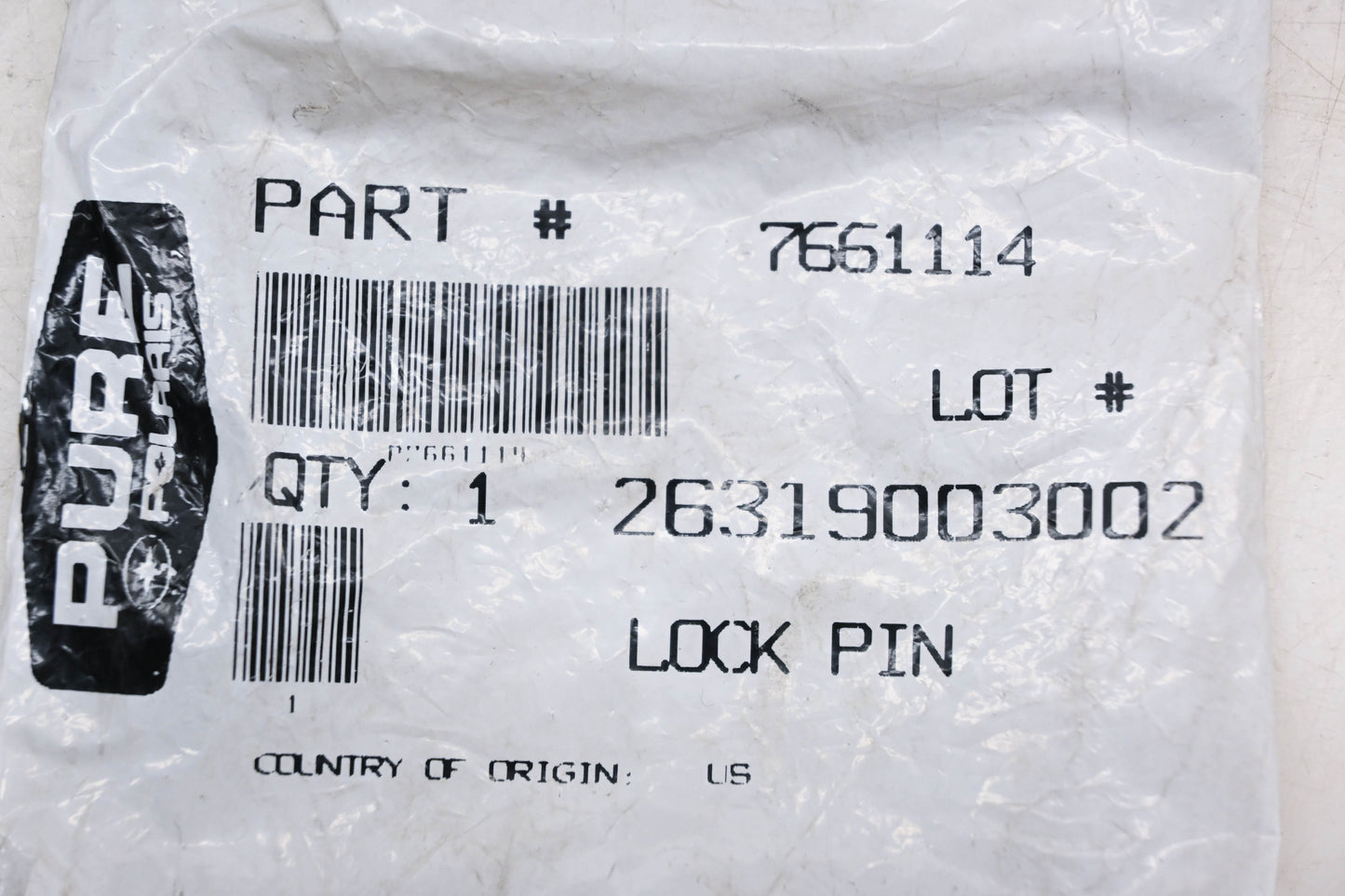 New OEM Polaris 7661114 Lock Pin NOS