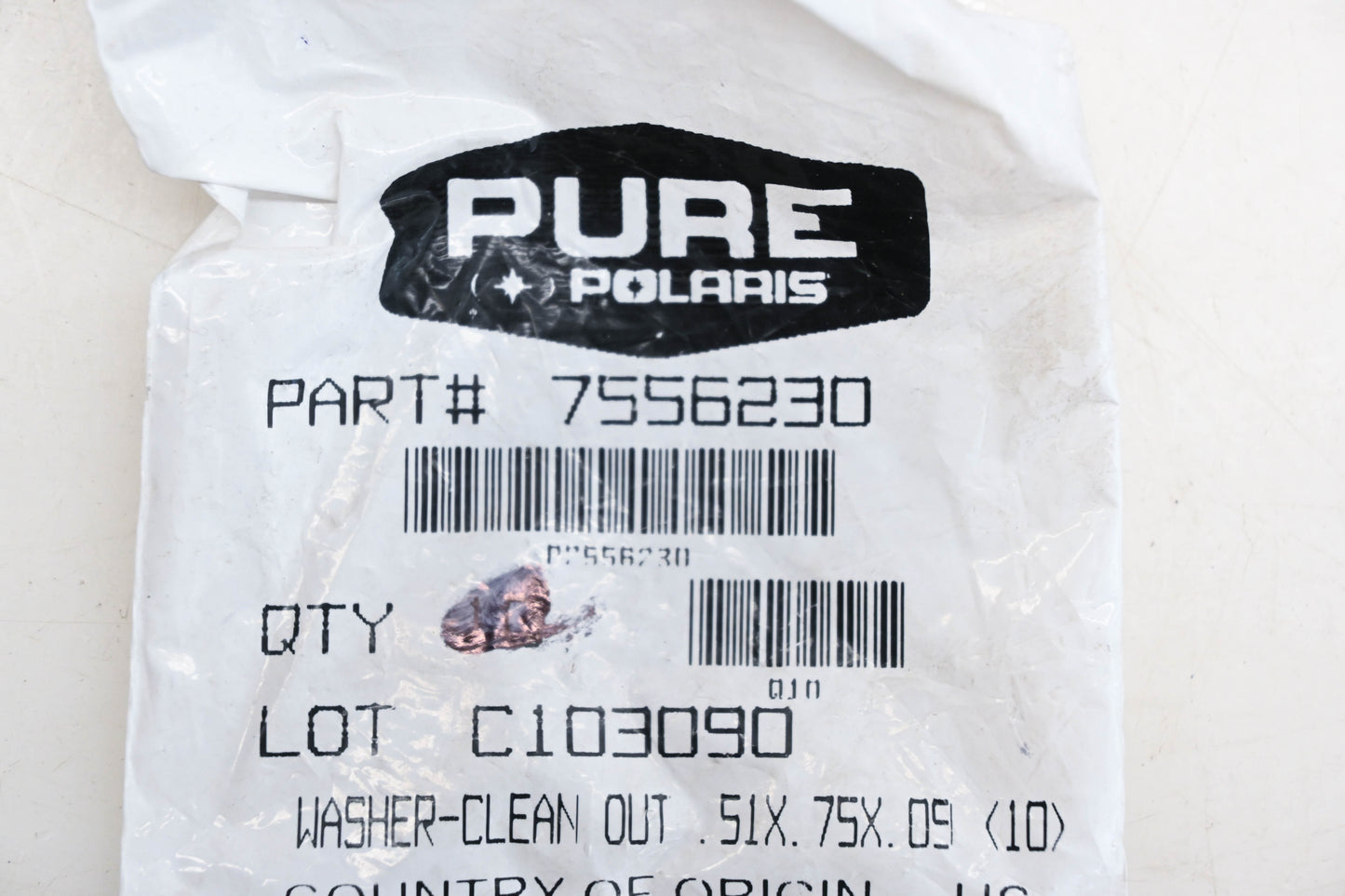 New OEM Polaris 7556230 Exhaust Cleanout Washers Qty 4 NOS