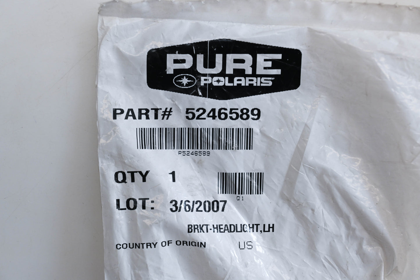 New OEM Polaris 5246589 Left Headlight Bracket NOS