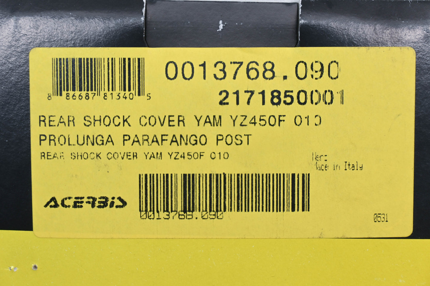 Acerbis 2171850001, 21718-50001 Black Rear Shock Cover NOS
