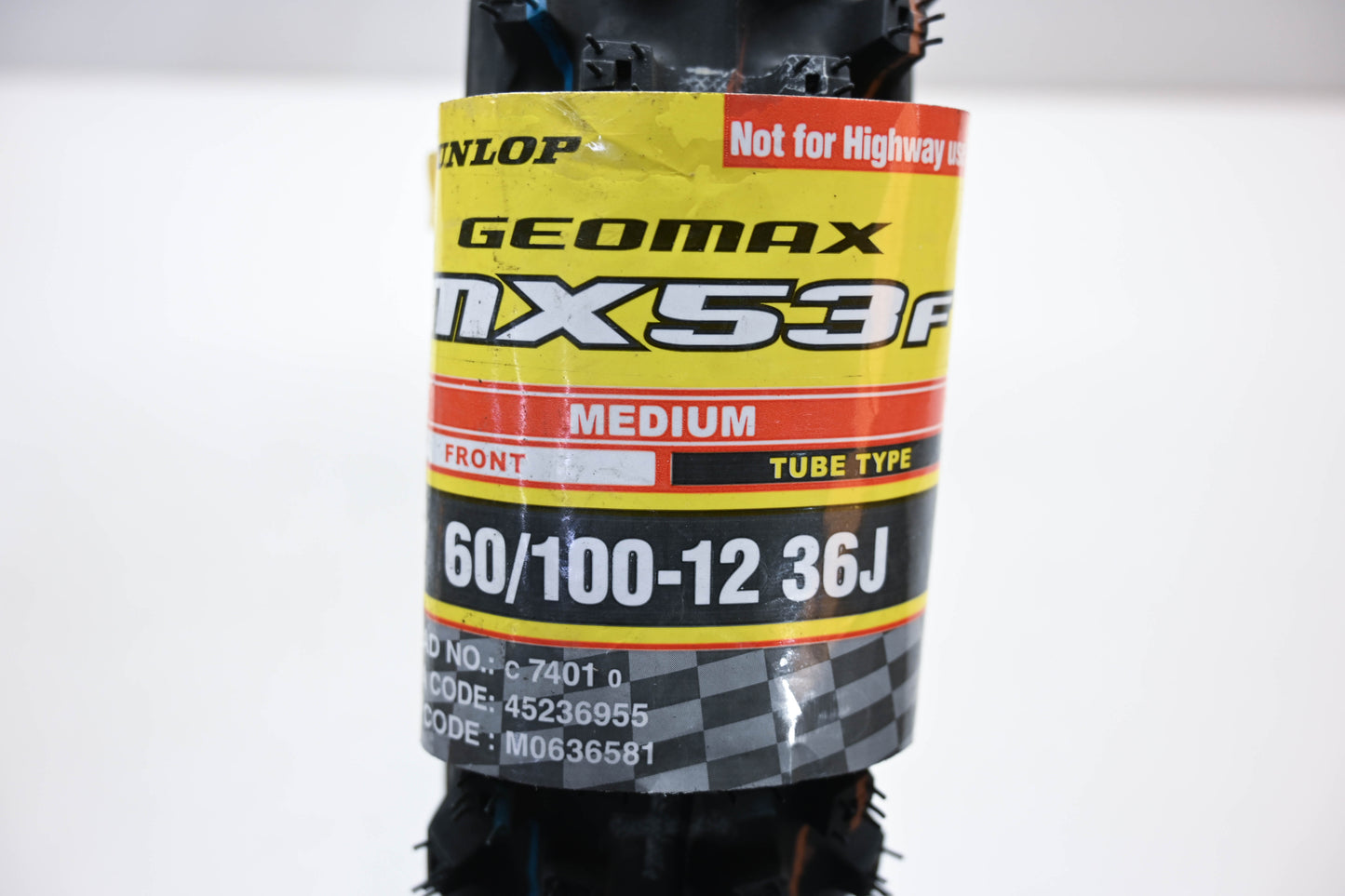 Dunlop 45236955, 873-0641 Geomax 60/100-12 36J MX53F Medium Front Tire NOS