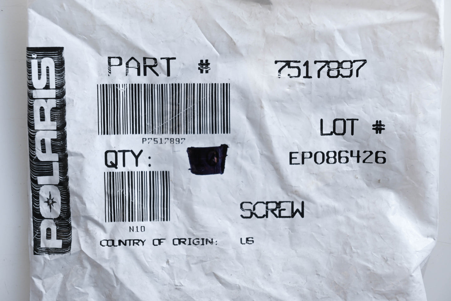New OEM Polaris 7517897 Screw NOS