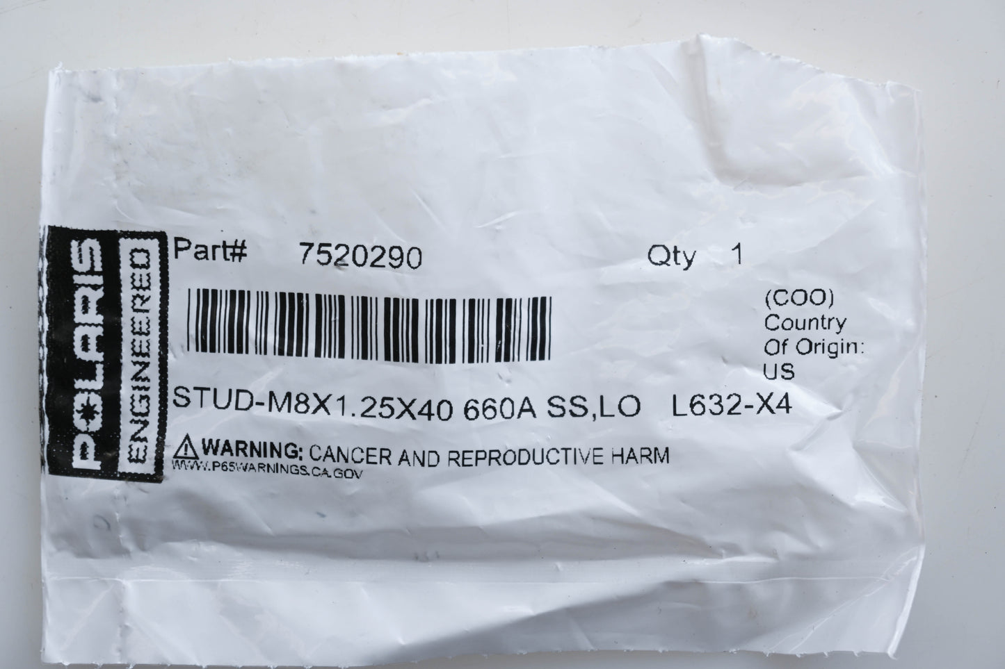 New OEM Polaris 7520290 Lock Stud NOS