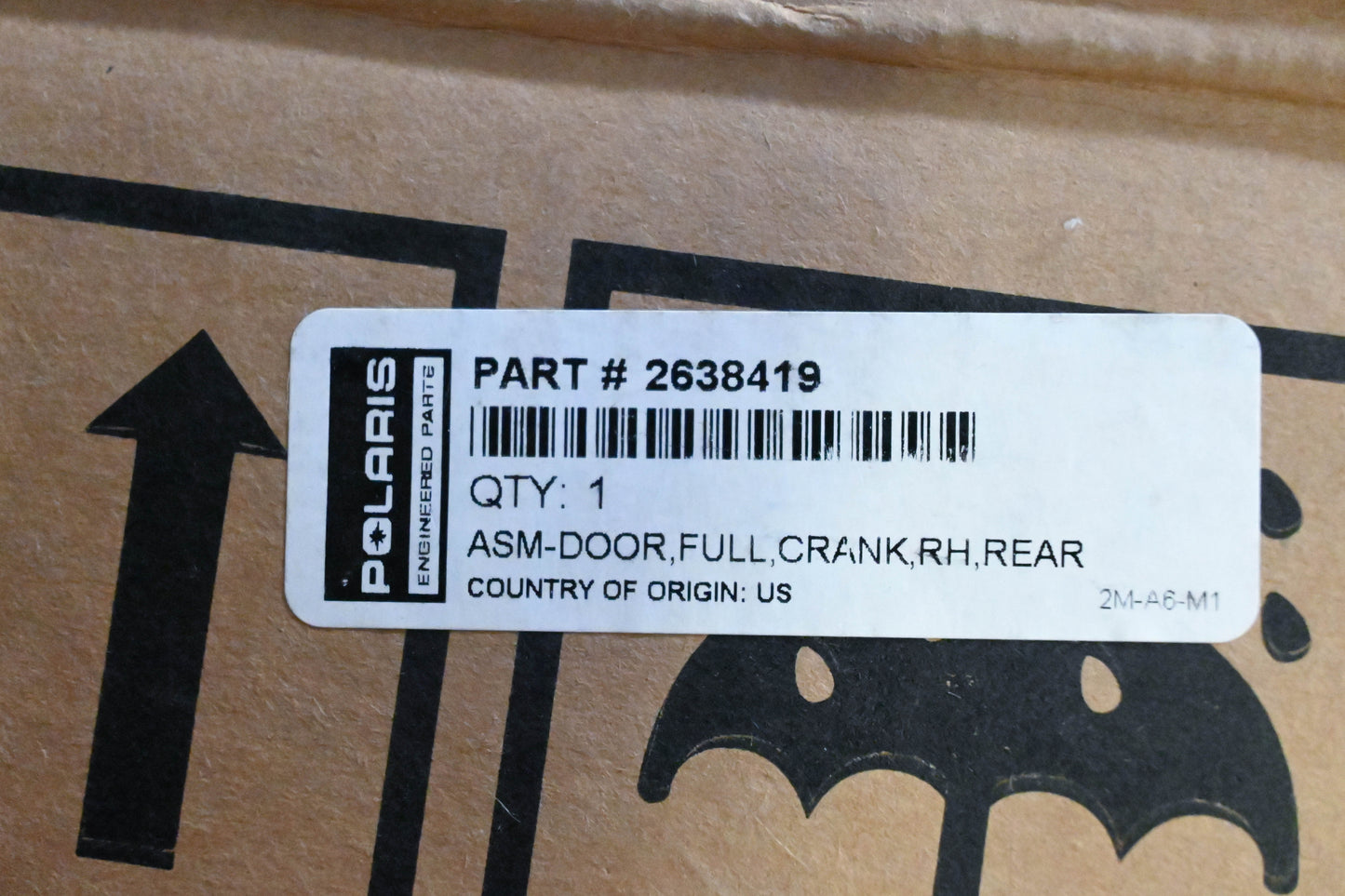 New OEM Polaris 2638419 Rear Right Door Assembly NOS