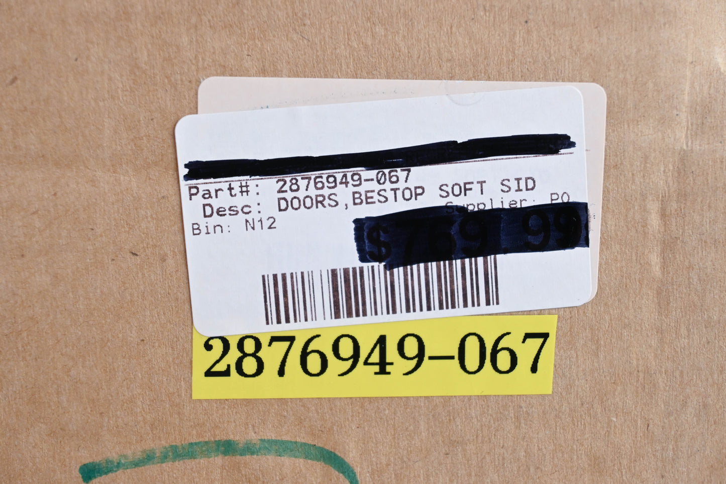 New OEM Polaris 2876949-067 Canvas Door Kit NOS