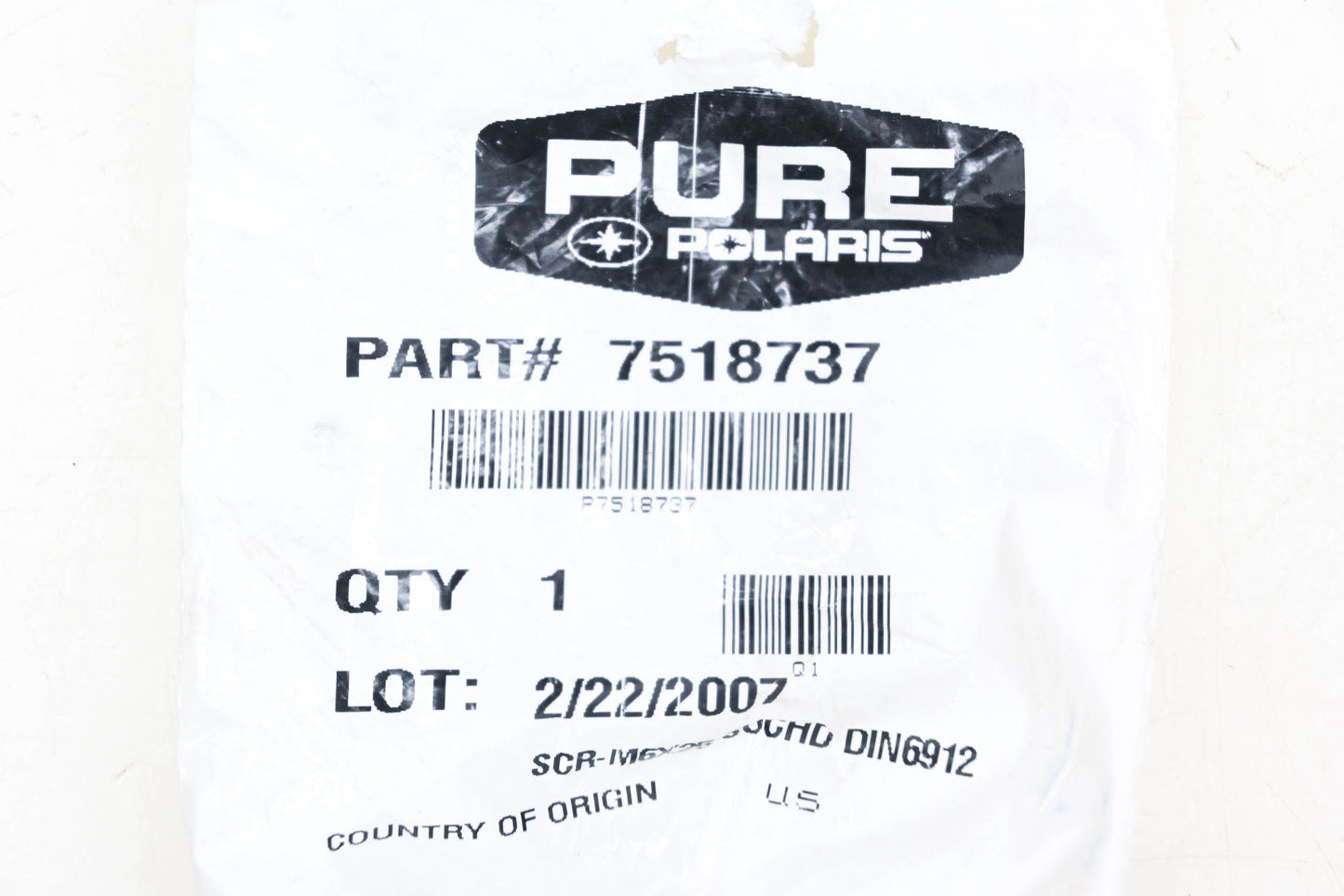 New OEM Polaris 7518737 Socket Head Screw NOS