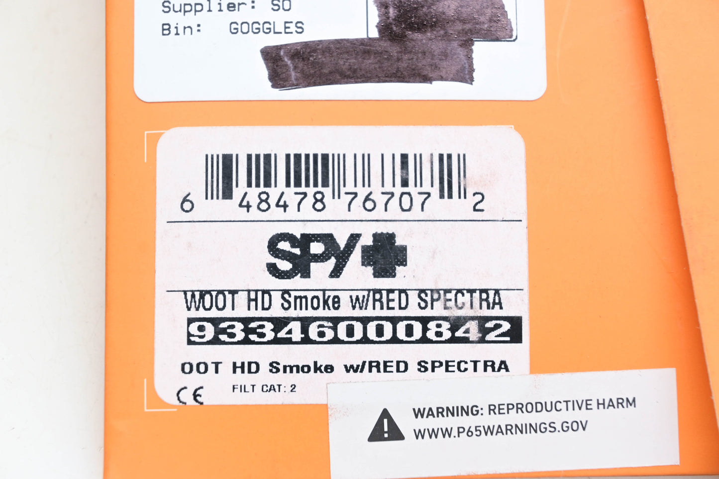 Spy 93346000842 Smoke Tink With Red Spectra Woot MX Google Replacement Lens NOS