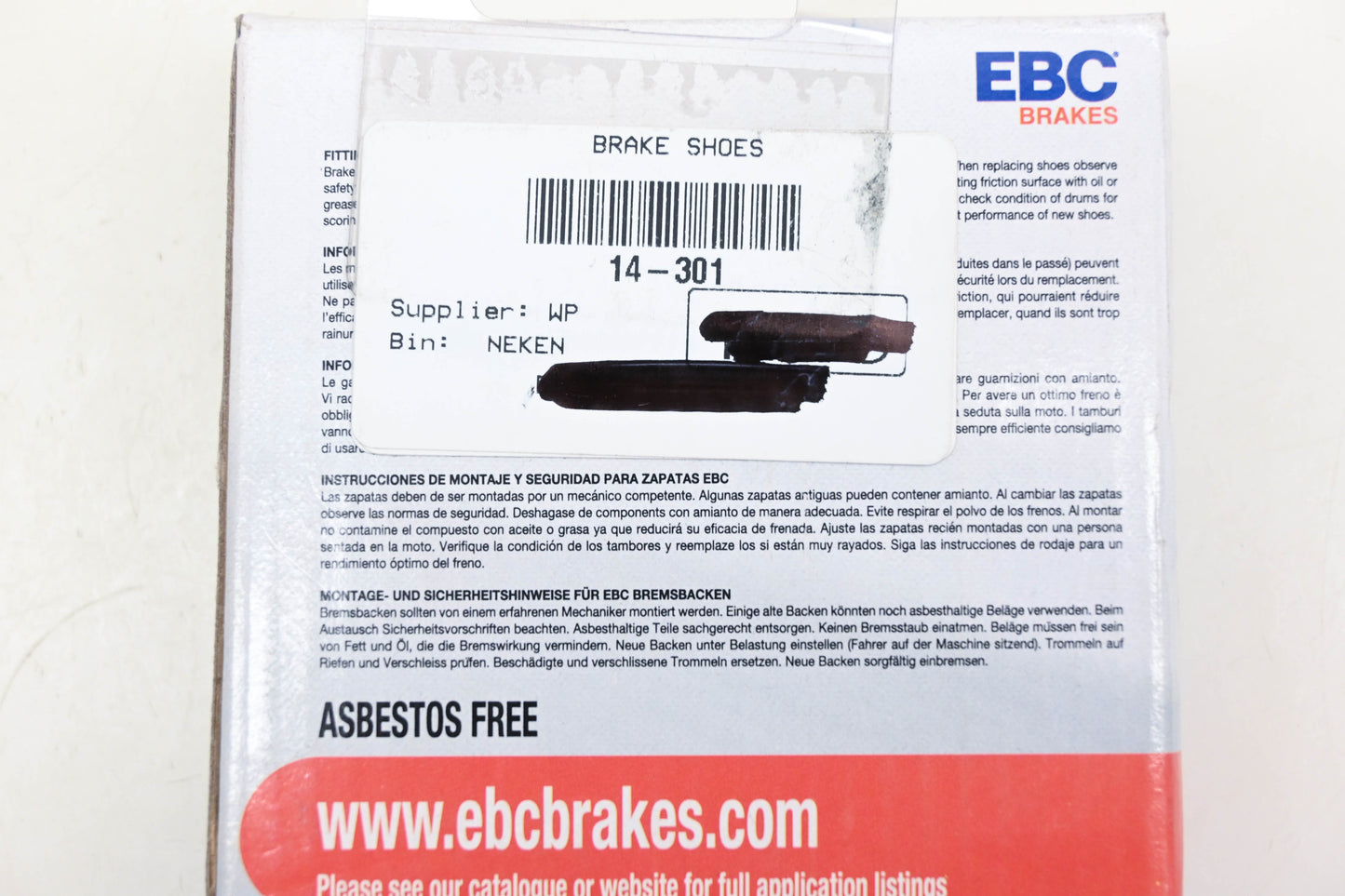 EBC EBC301 Drum Brake Shoe Kit NOS