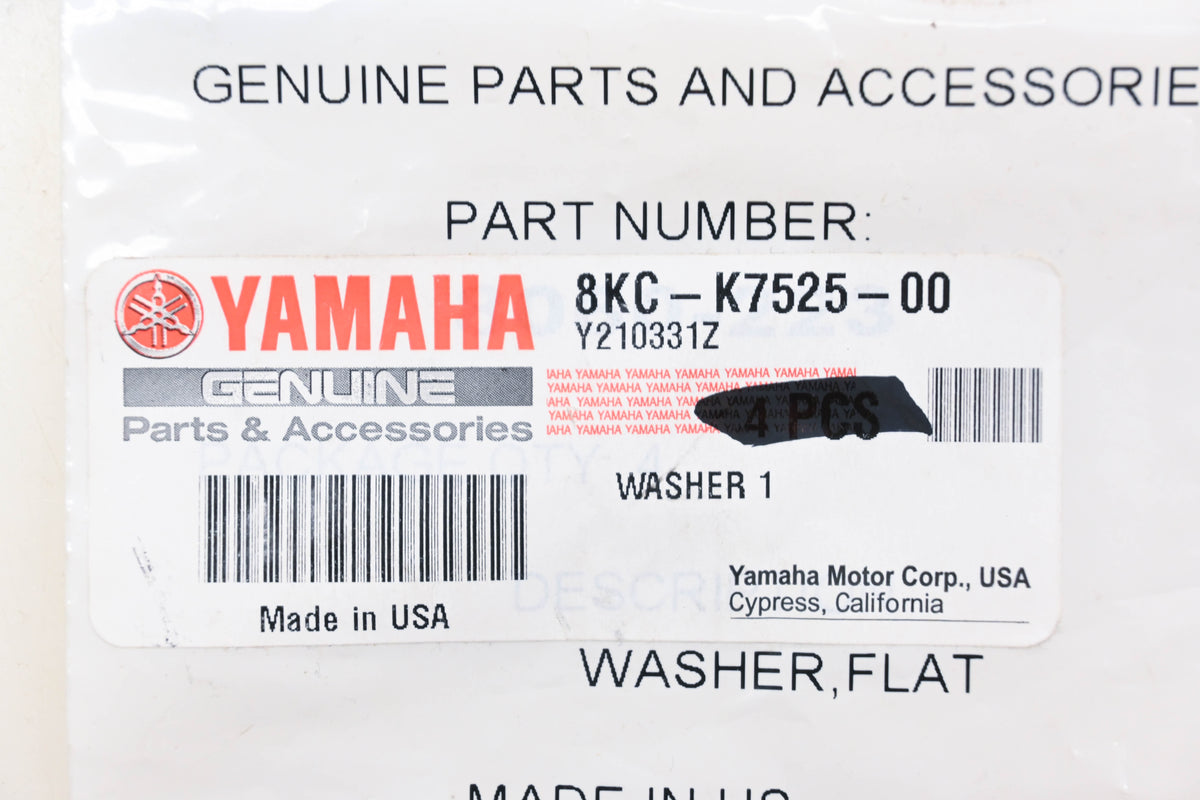 New OEM Yamaha 8KC-K7525-00-00 Flat Washers Qty 2 NOS