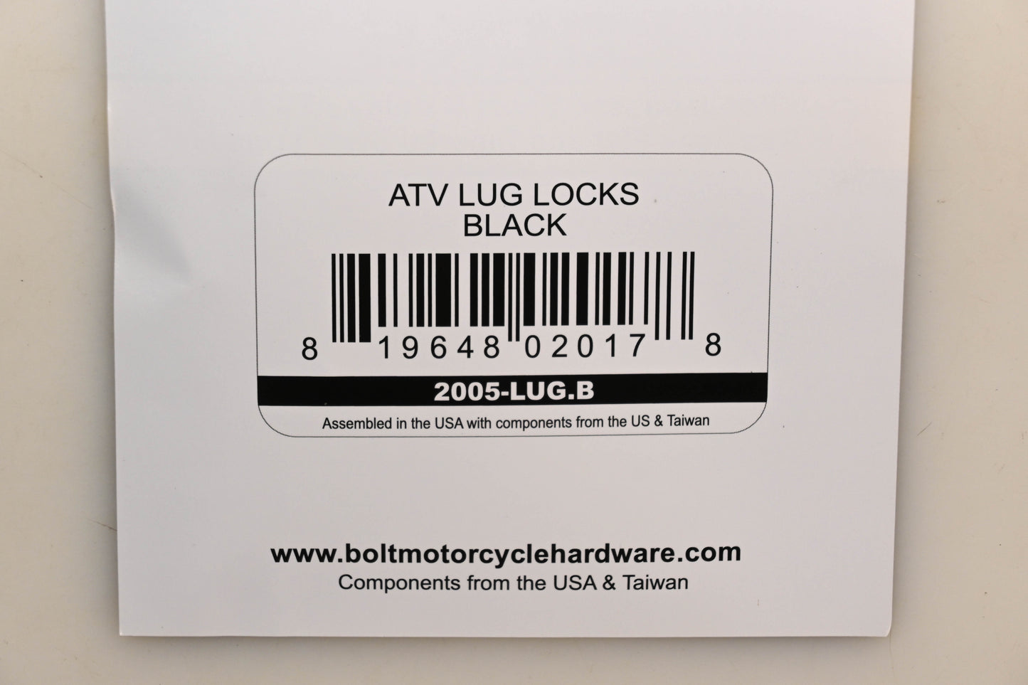 Bolt 2005-LUG.B, 020-00131 Black Locking Lug Nut Kit NOS