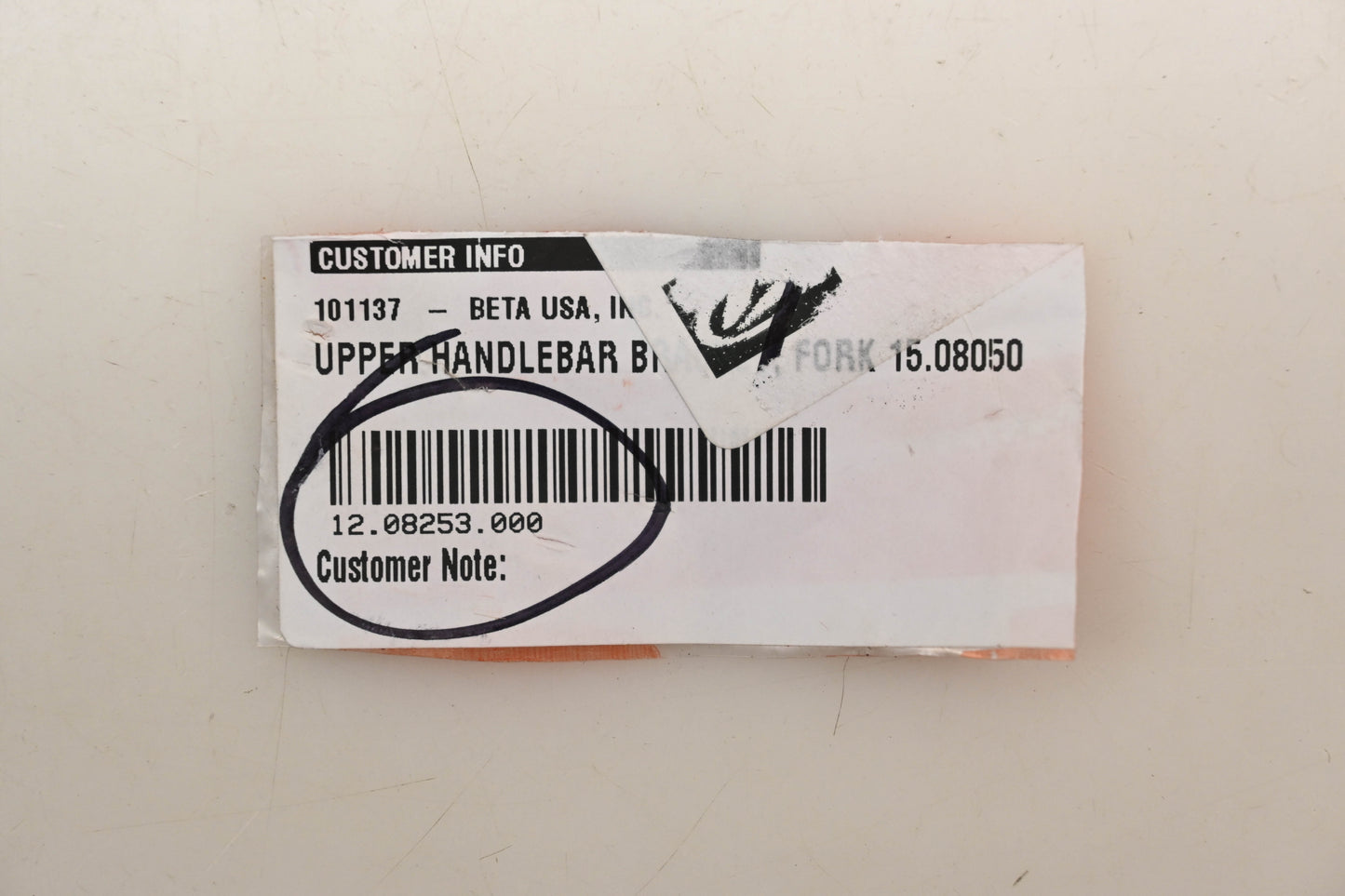 Beta 12-08253-000 Handlebar Clamp NOS