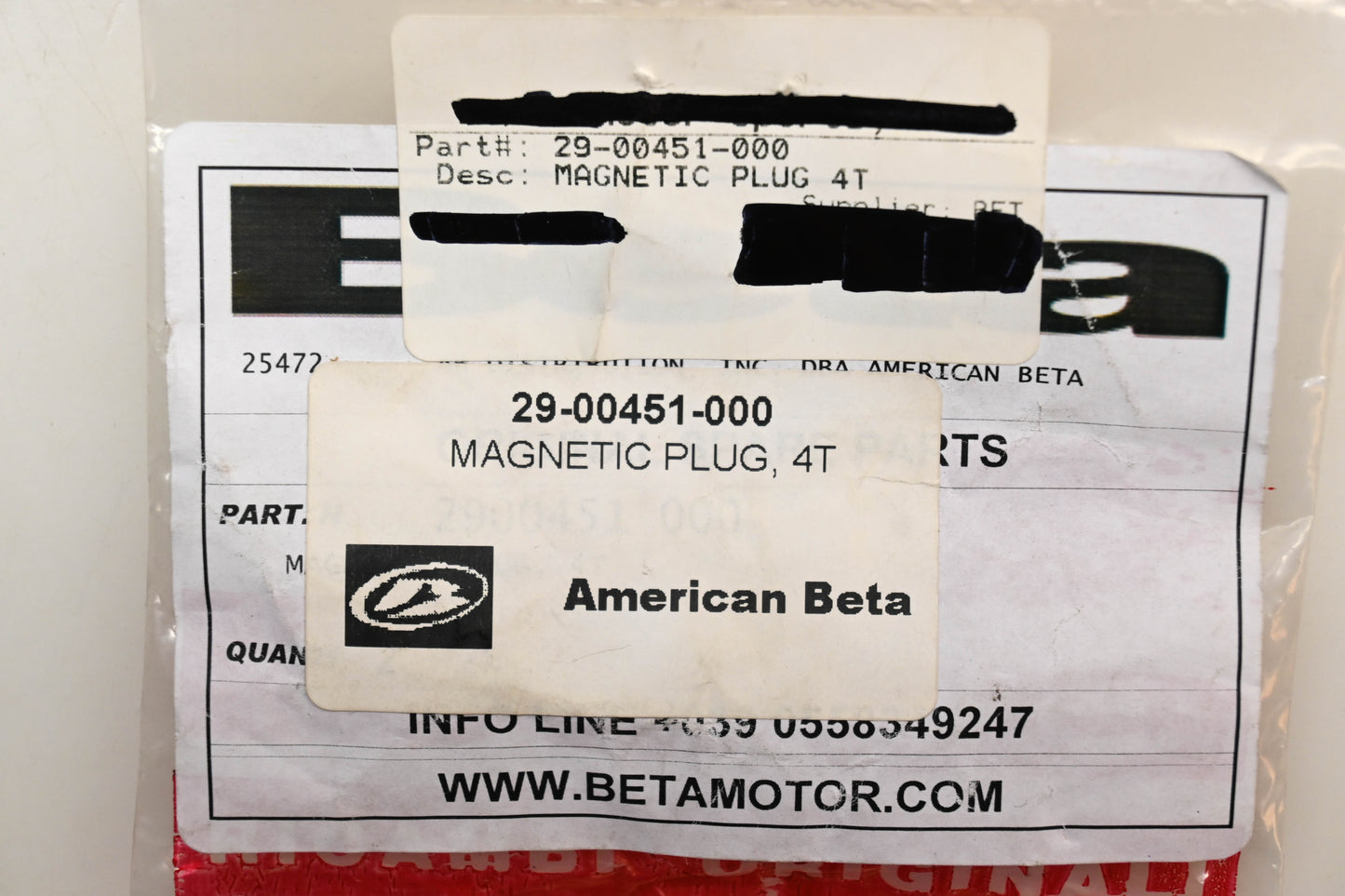 Beta 29-00451-000 Magnetic Drain Plug NOS