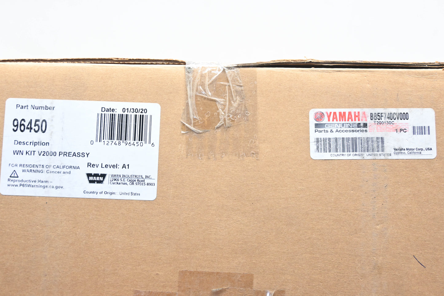 New OEM Yamaha BB5-F740C-V0-00 Warn Vantage 2000 Winch Kit NOS