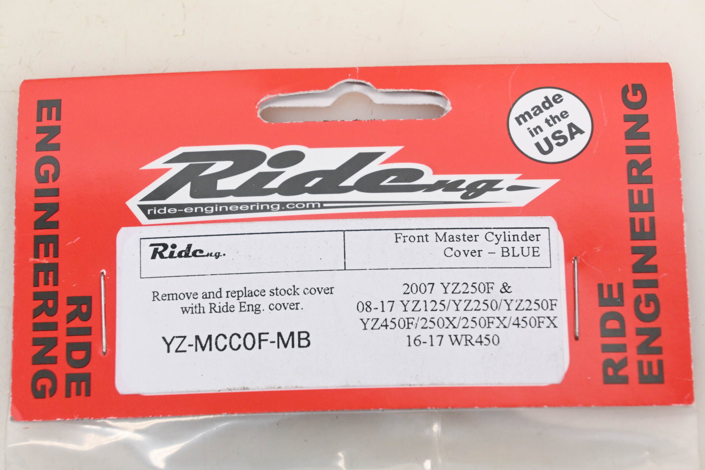 Ride Engineering YZ-MCC0F-MB Blue Front Master Cylinder Cover Kit NOS