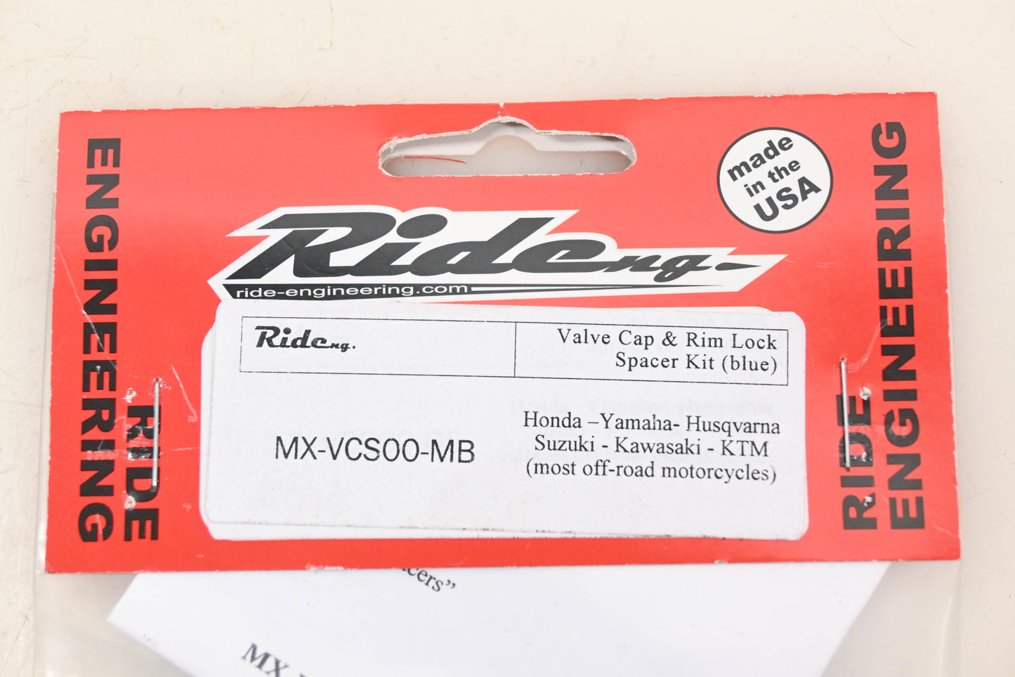 Ride Engineering MX-VCS00-MB Blue Valve Cap & Rim Lock Spacer Kit NOS