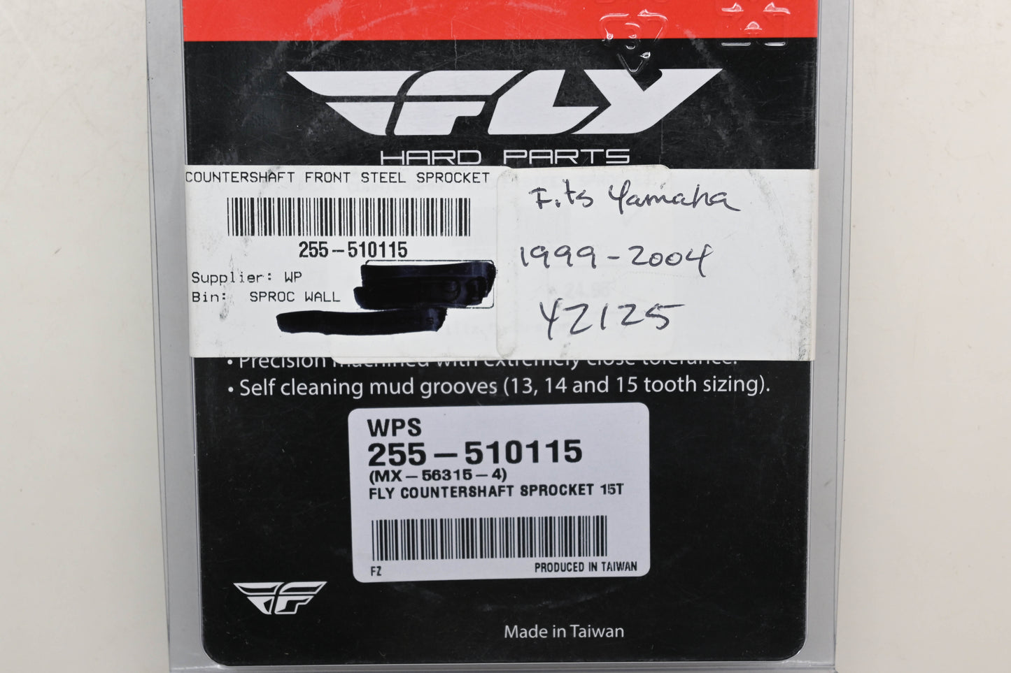 Fly Racing 255-510115, MX-56315-4 Yamaha 15T Countershaft Front Steel Sprocket NOS