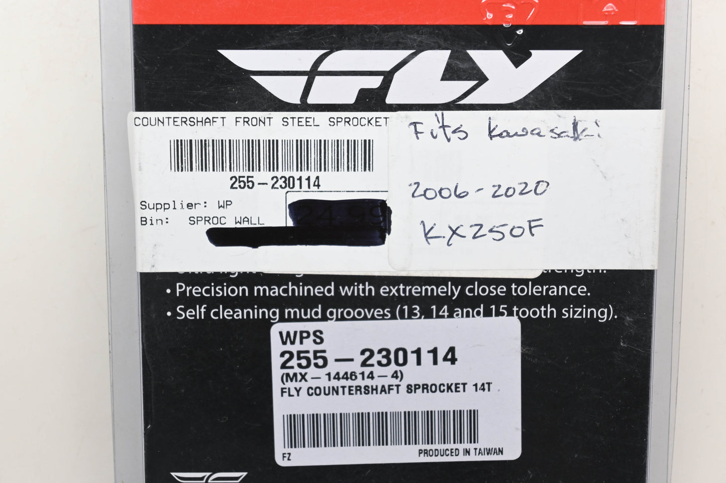 Fly Racing 255-230114, MX-144614-4 Kawasaki 14T Countershaft Front Steel Sprocket NOS