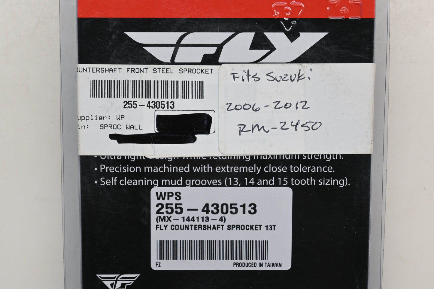 Fly Racing 255-430513, MX-144113-4 Suzuki 13T Countershaft Front Steel Sprocket NOS