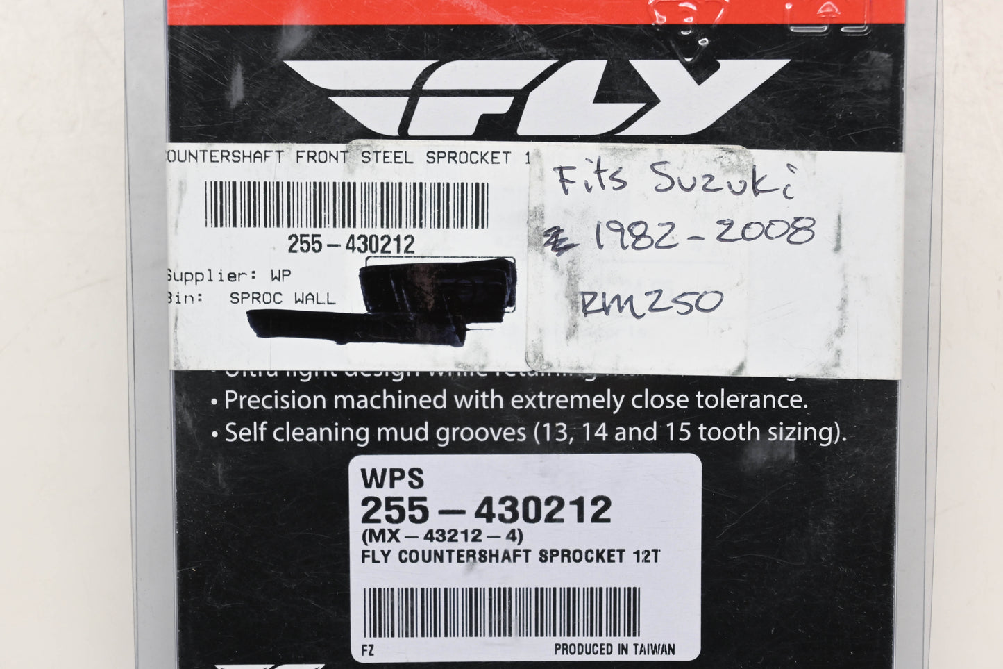 Fly Racing 255-430212, MX-43212-4 Suzuki 12T Countershaft Front Steel Sprocket NOS