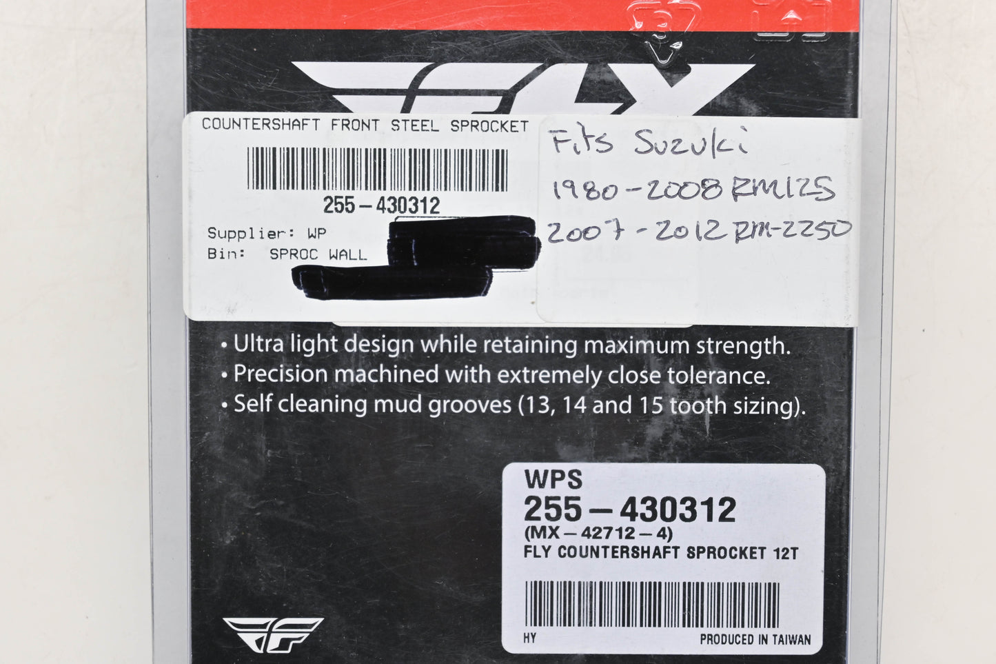 Fly Racing 255-430312, MX-42712-4 Suzuki 12T Countershaft Front Steel Sprocket NOS