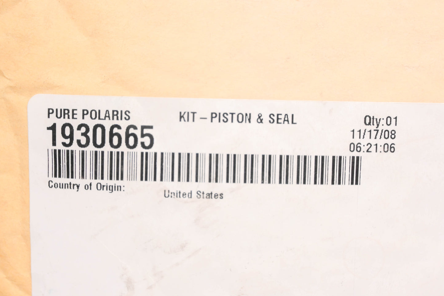 New OEM Polaris 1930665 Piston & Seal Kit NOS